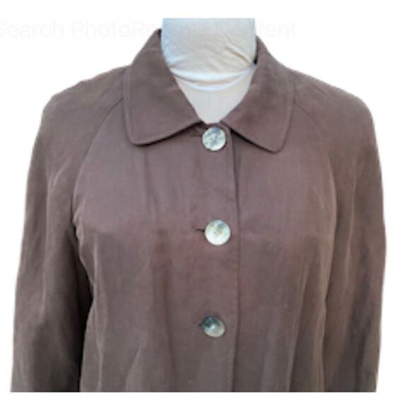 J. Jill Silk Women’s Silk Linen Blend Swing Jacket PM Adjustable Back Tie - Picture 2 of 11